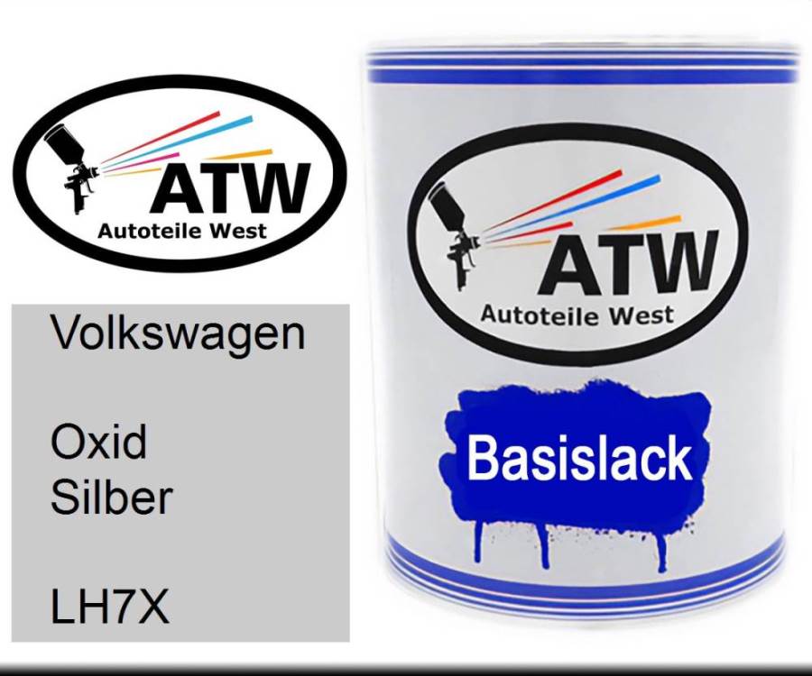 Volkswagen, Oxid Silber, LH7X: 1L Lackdose, von ATW Autoteile West.